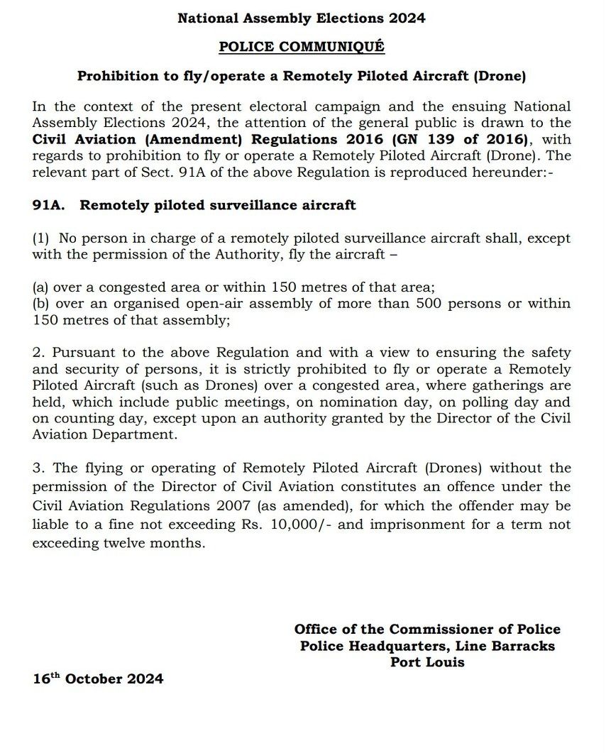 POLICE COMMUNIQUE POLICE COMMUNIQUE